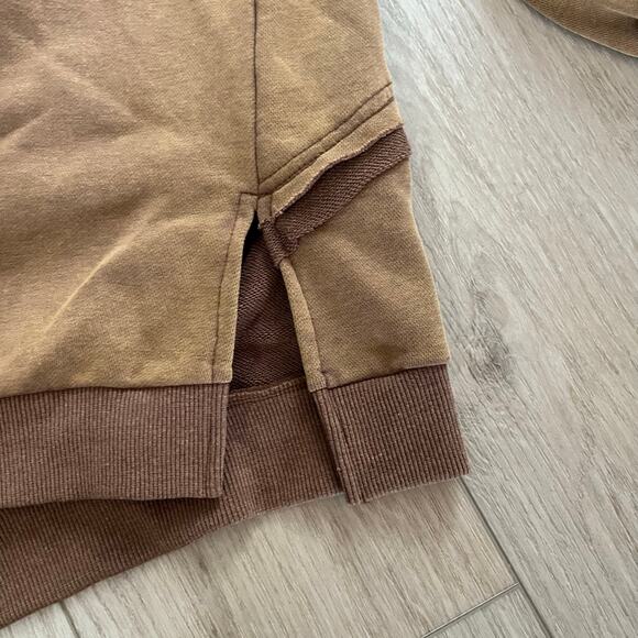 POL Women’s Brown French Terry Criss Criss Sweatshirt Sz M - Picture 6 of 8